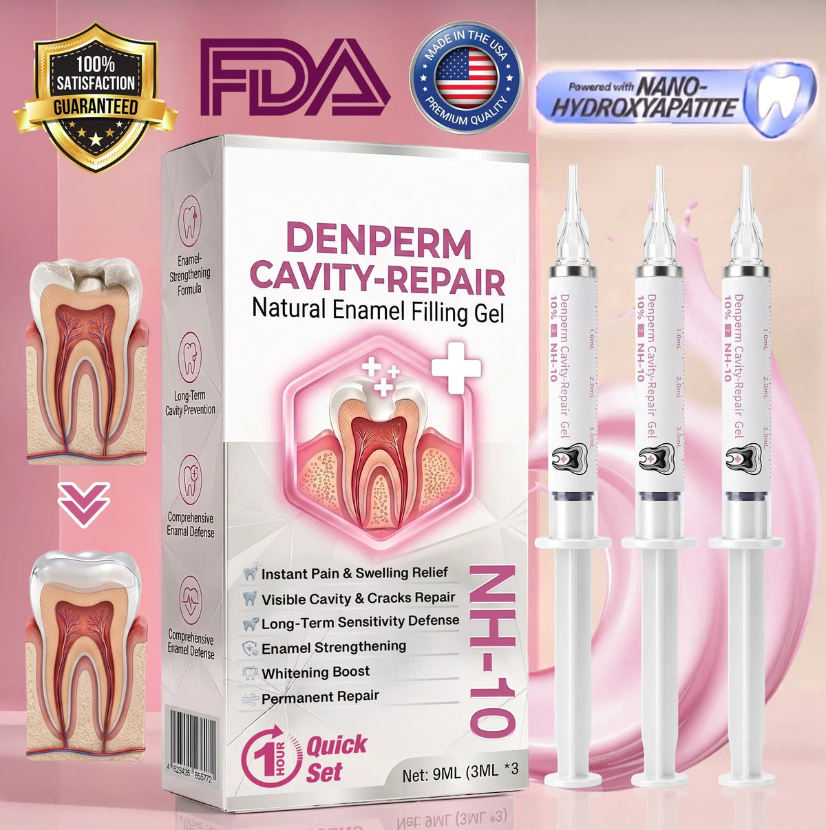 DenPerm Cavity-Repair Natural Enamel Filling Gel-JR-L7