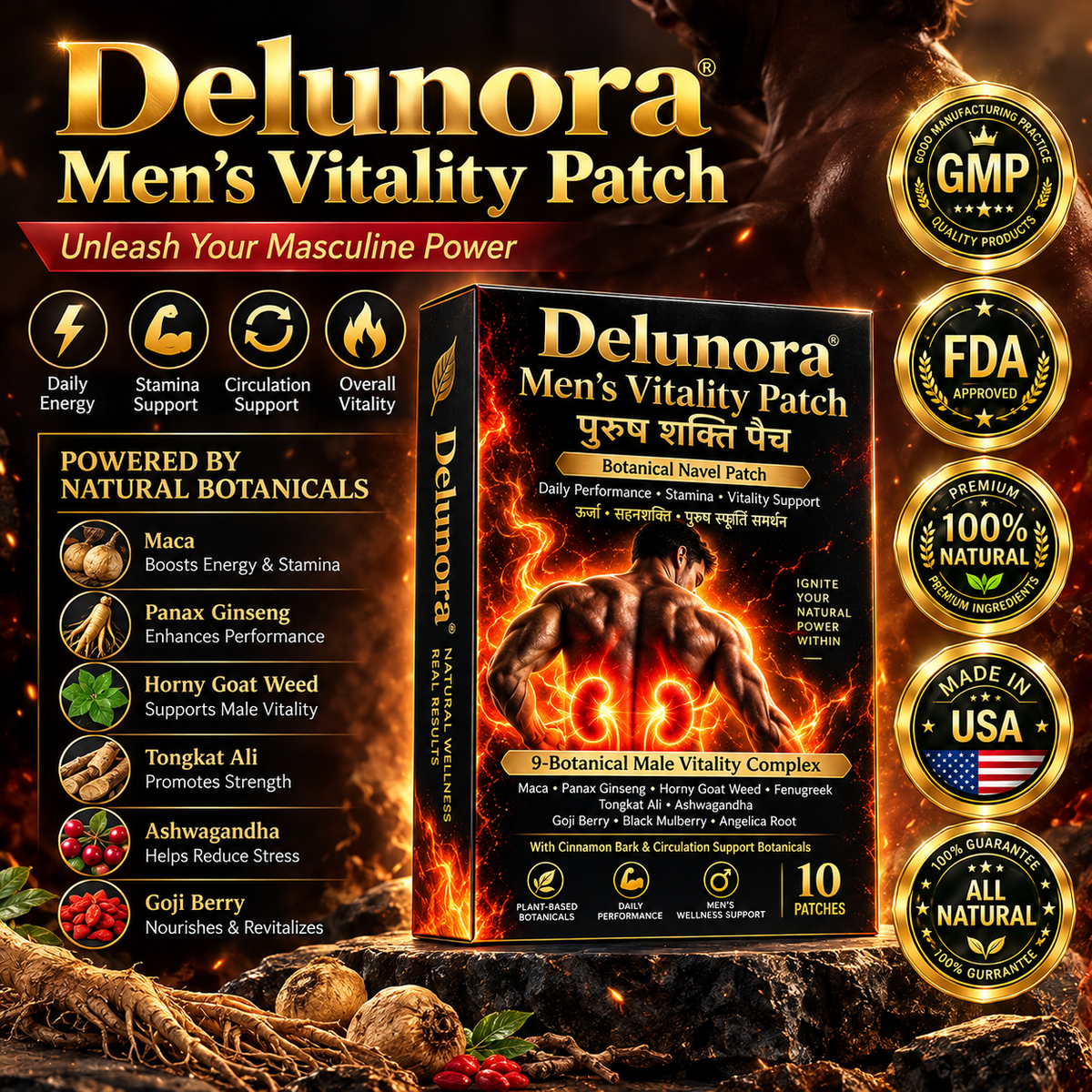 Delunora® Men's Vitality Patch -JR- LSX