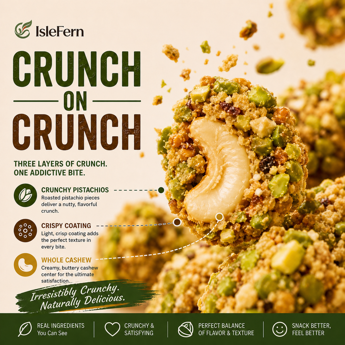 Artisan Pistachio-Crusted Cashews with Real Manuka Honey -JR-$AC