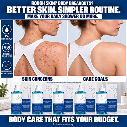 🔥 Flash Sale 🔥 Salicylic Acid Exfoliating Body Wash 🚿 Smoothing for Keratosis Pilaris & Body Acne-JR-8RH7