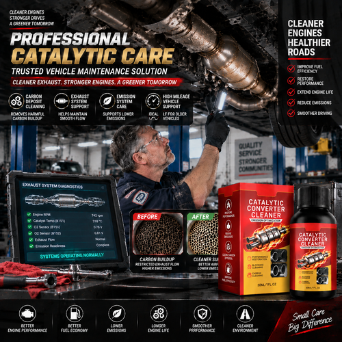 Catalytic Converter Cleaner – Carbon Deposit Cleaning, Fuel Efficiency & Engine Performance Support-JR-8JX3