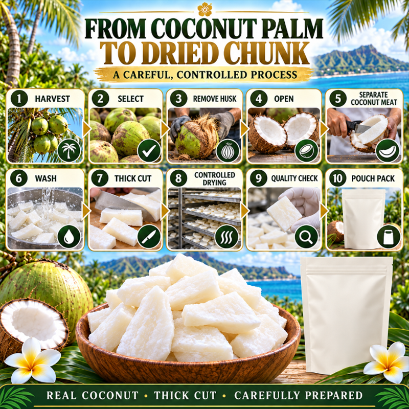 🥥Premium Coconut Wedges – Sweet, Chewy & Ready to Eat-JR-Tobi