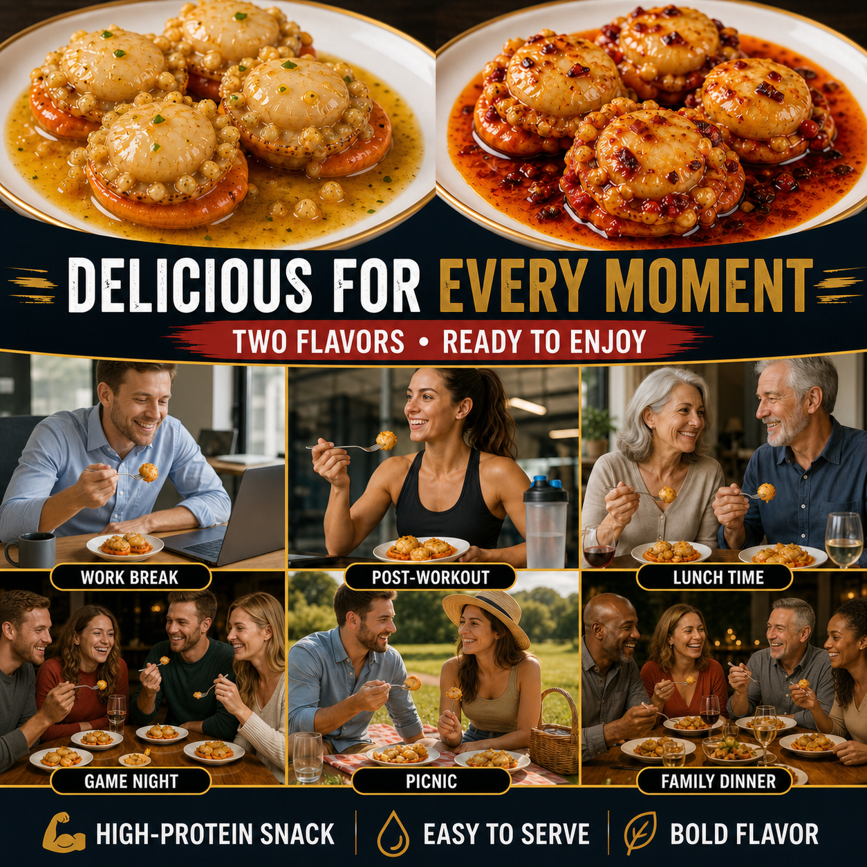 Premium Wild-Caught Scallops | Ready-to-Eat Gourmet Delicacy
