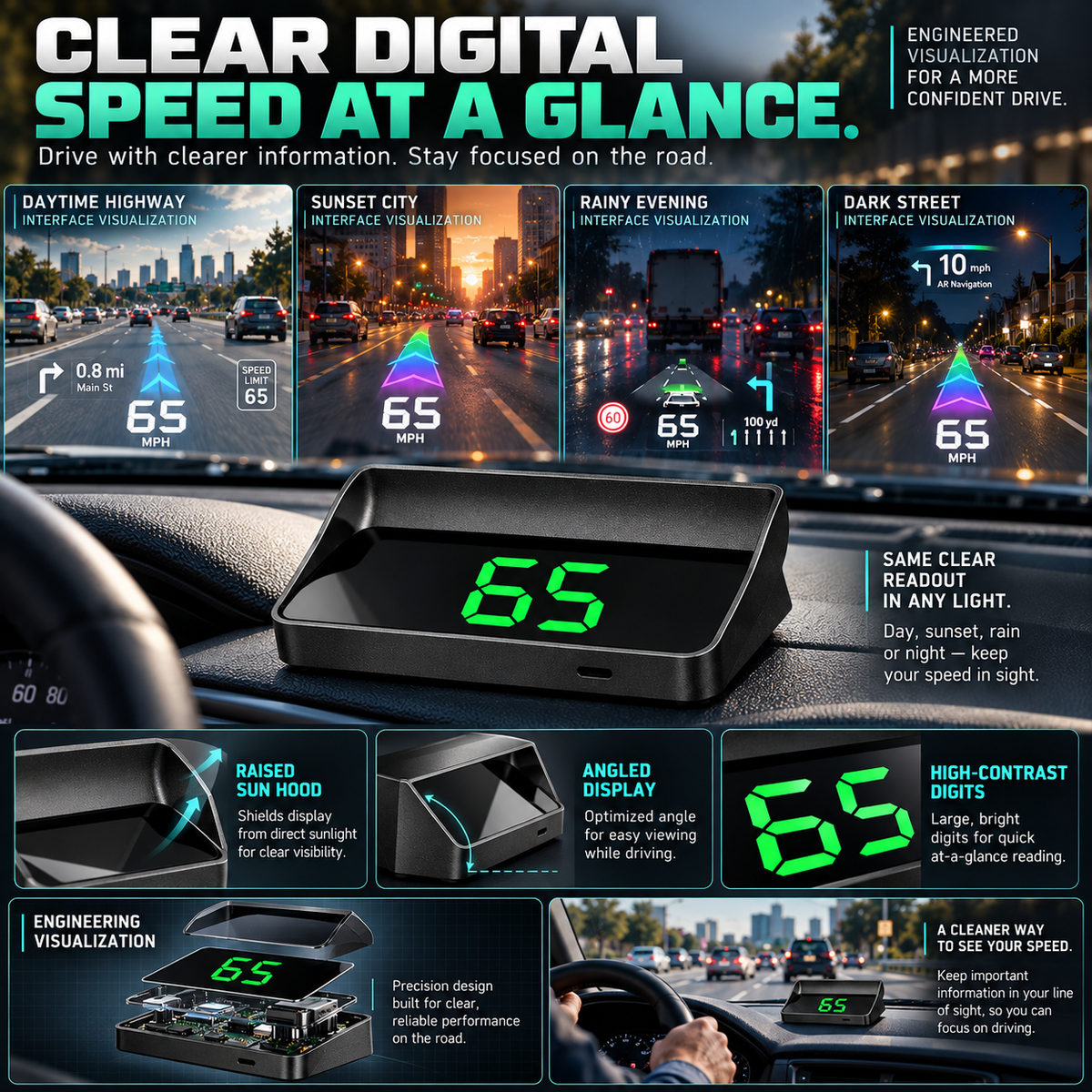 🚨 STOP DRIVING BLIND! ApexDrive  Intelligent GPS HUD – See Your Speed, Direction & Road Alerts Without Taking Your Eyes Off the Road 🚘⚡🛰️-JR-8JX3
