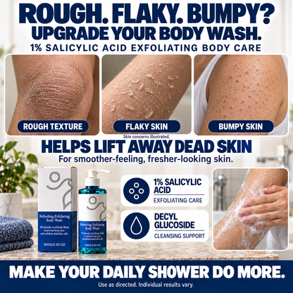 🔥 Flash Sale 🔥 Salicylic Acid Exfoliating Body Wash 🚿 Smoothing for Keratosis Pilaris & Body Acne-JR-8RH7