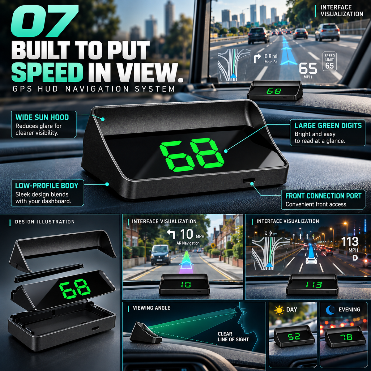 🚨 STOP DRIVING BLIND! ApexDrive  Intelligent GPS HUD – See Your Speed, Direction & Road Alerts Without Taking Your Eyes Off the Road 🚘⚡🛰️-JR-8JX3