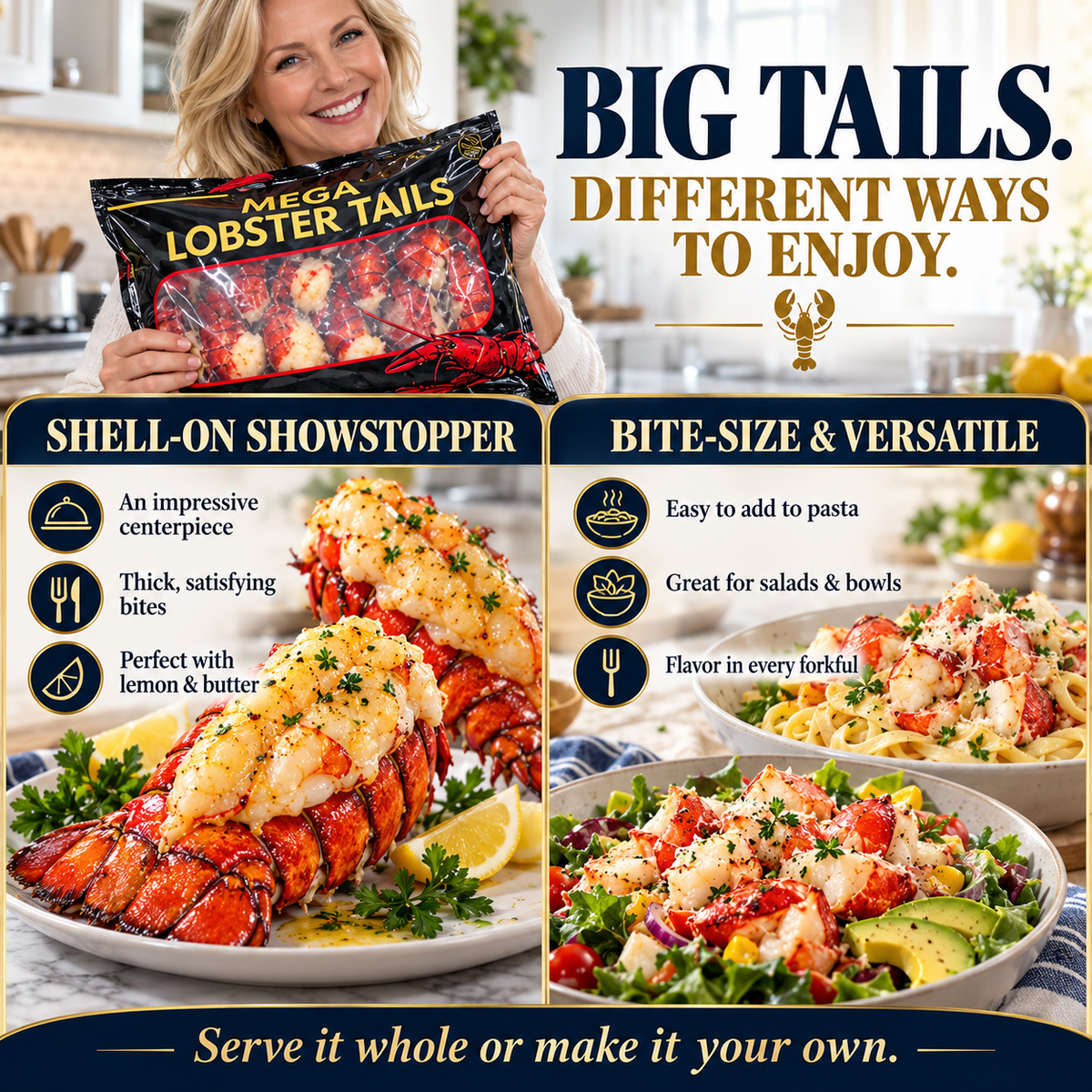 🦞 Ovelqo Premium Maine Lobster Tails Wild-Caught • Sweet • Juicy • Firm.-JR