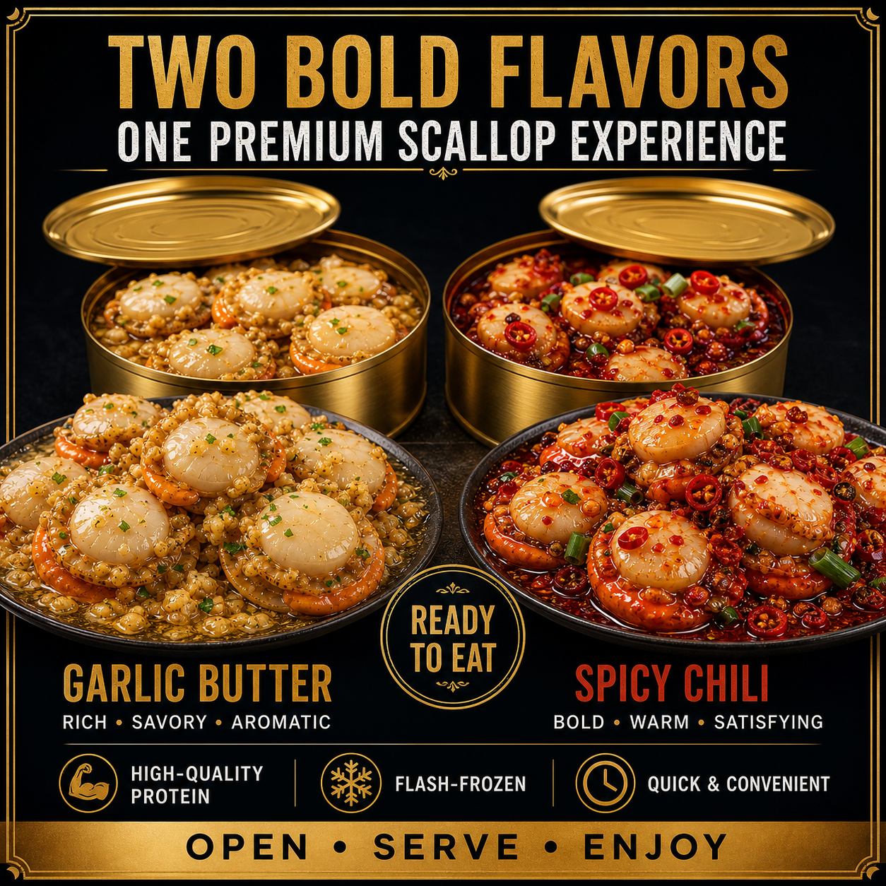 Premium Wild-Caught Scallops | Ready-to-Eat Gourmet Delicacy