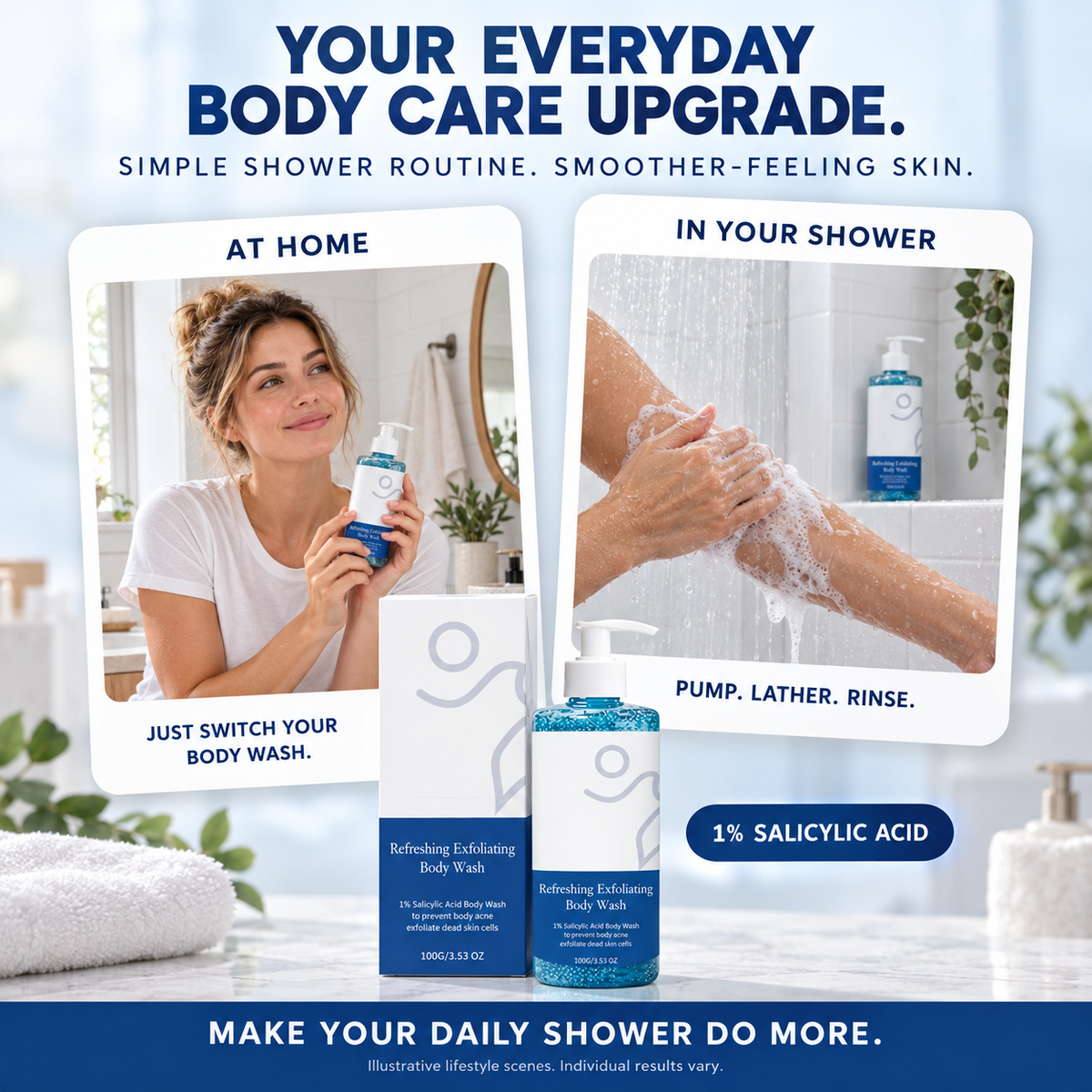 🔥 Flash Sale 🔥 Salicylic Acid Exfoliating Body Wash 🚿 Smoothing for Keratosis Pilaris & Body Acne-JR-8RH7