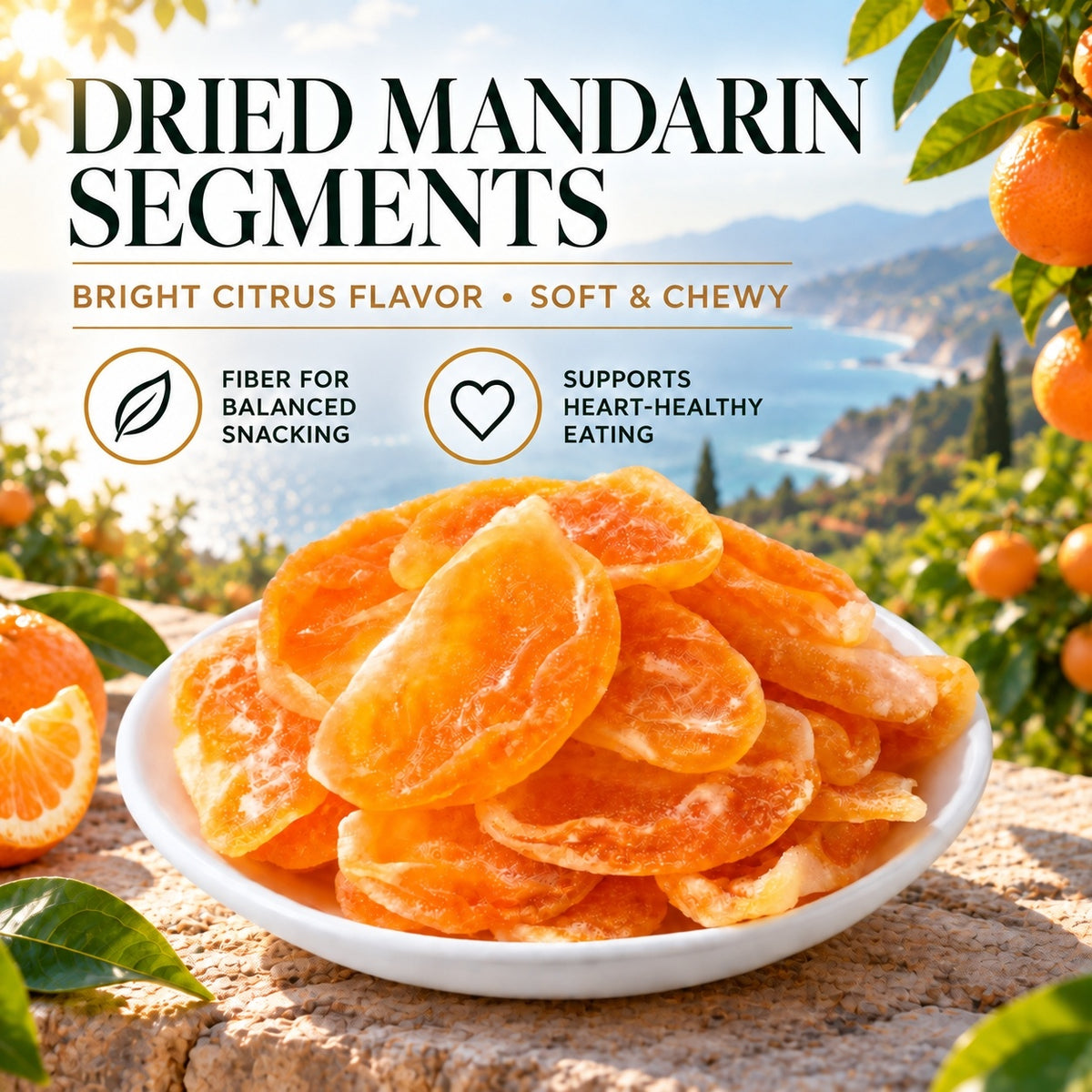 Dried Mandarin Segments – Sweet Taste, Steady Energy, Heart-Friendly-JR-OUO