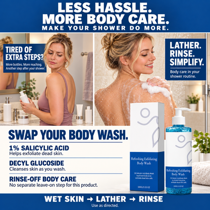 🔥 Flash Sale 🔥 Salicylic Acid Exfoliating Body Wash 🚿 Smoothing for Keratosis Pilaris & Body Acne-JR-8RH7
