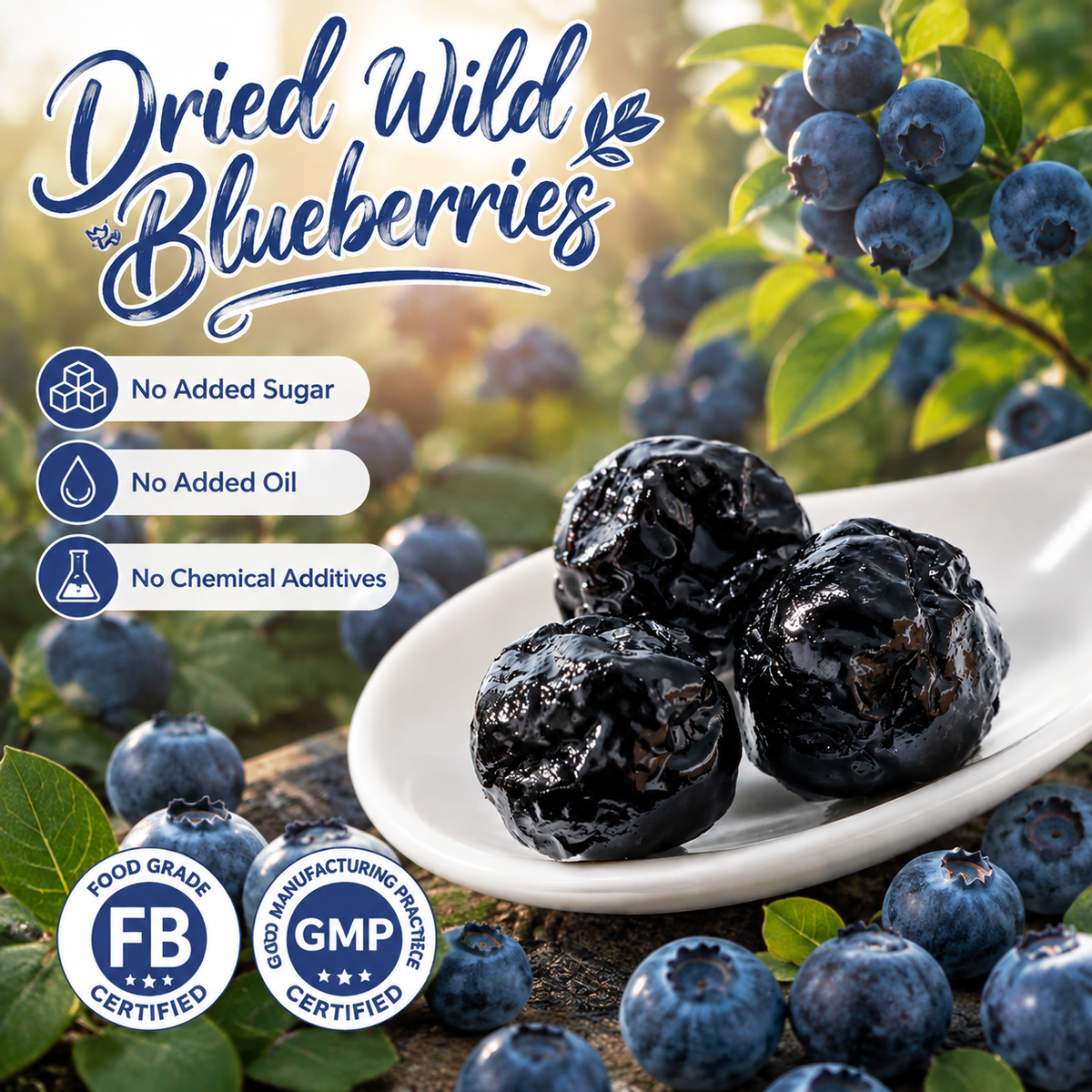 Premium Unsweetened Dried Wild Blueberries from Canada | Antioxidant Superfood Snacks-JR-WHM