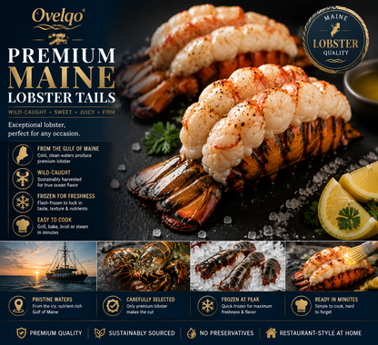 🦞 Ovelqo Premium Maine Lobster Tails Wild-Caught • Sweet • Juicy • Firm-JR-TTBD