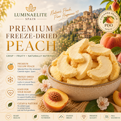 Premium Freeze-Dried Calanda Yellow Peaches — Naturally Sweet, Crispy, and Made with No Added Sugar.-JR-YH