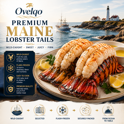 🦞 Ovelqo Premium Maine Lobster Tails Wild-Caught • Sweet • Juicy • Firm-JR-TTBD