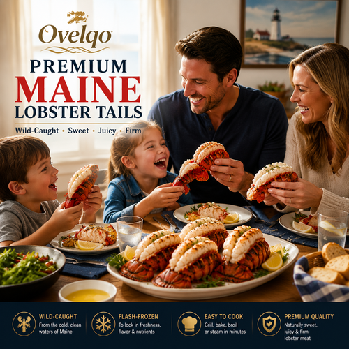 🦞 Ovelqo Premium Maine Lobster Tails Wild-Caught • Sweet • Juicy • Firm-JR-TTBD