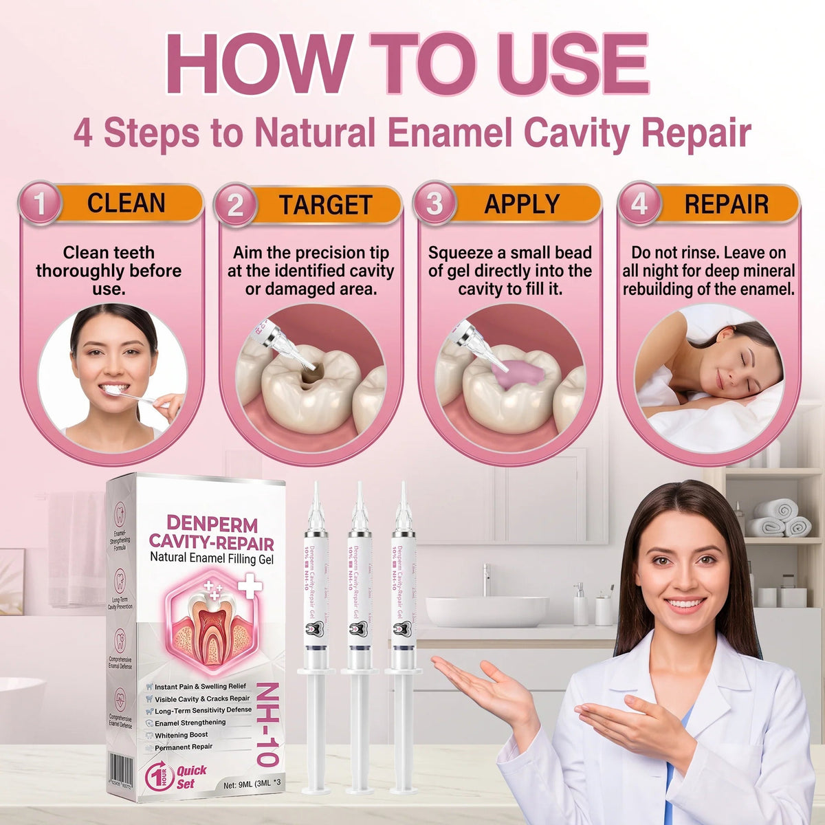 DenPerm Cavity-Repair Natural Enamel Filling Gel-JR-L7