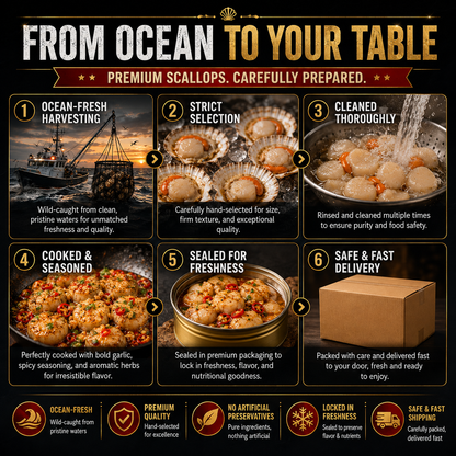 Premium Wild-Caught Scallops | Ready-to-Eat Gourmet Delicacy