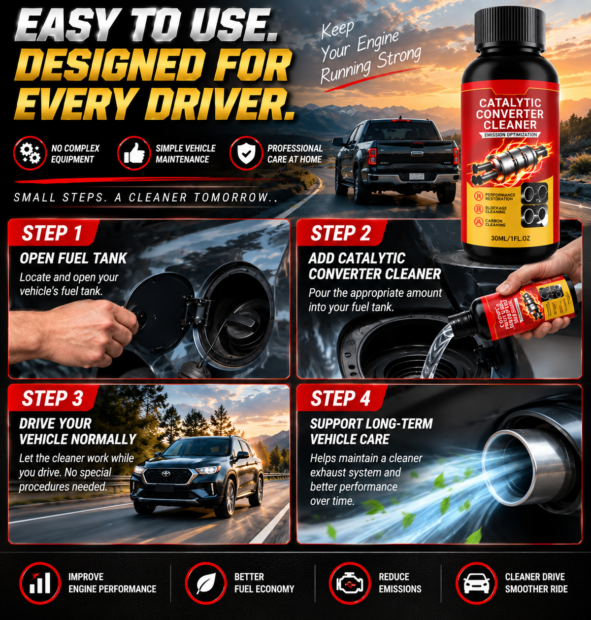 Catalytic Converter Cleaner – Carbon Deposit Cleaning, Fuel Efficiency & Engine Performance Support-JR-8JX3
