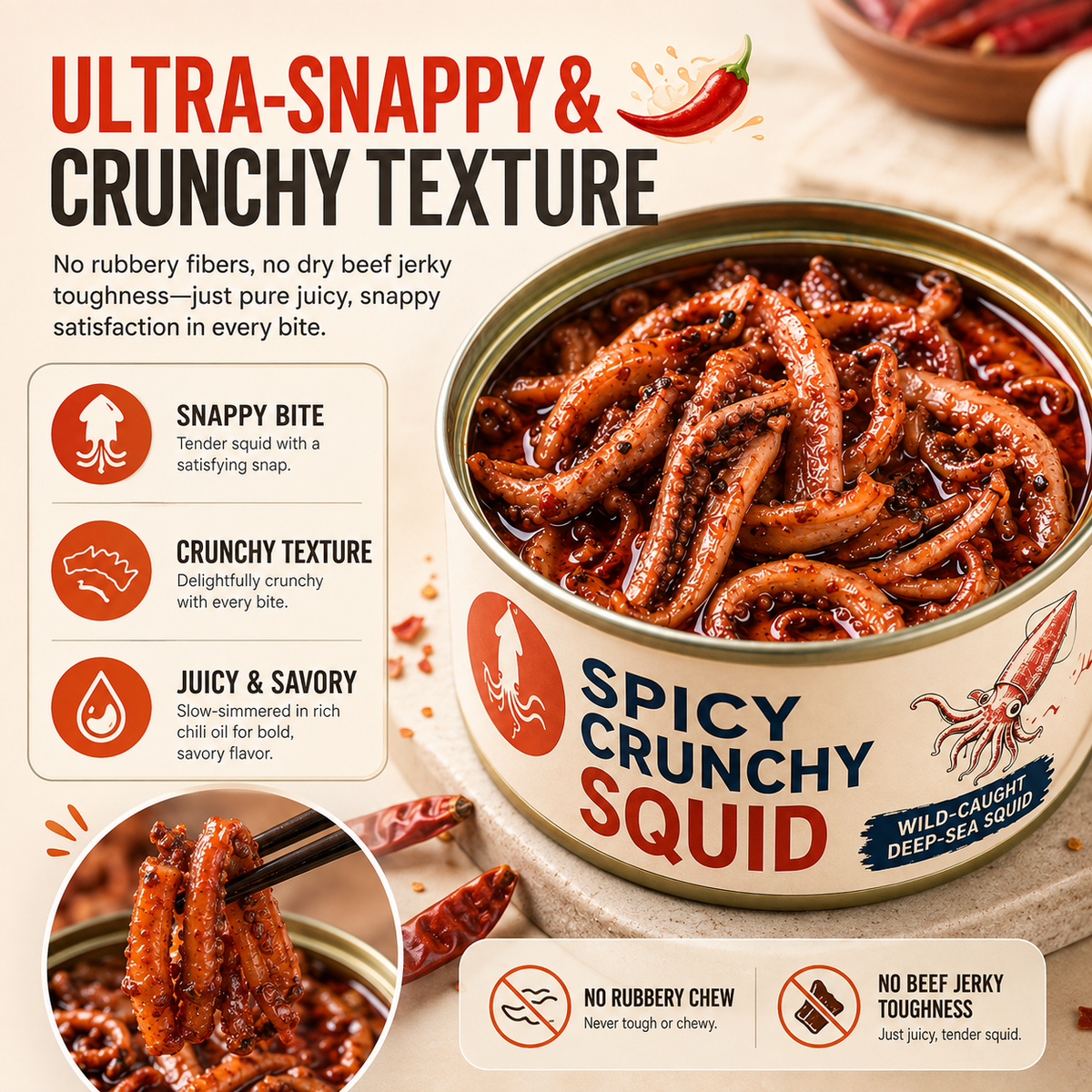 [Factory Direct Jumbo Pack] Slow-Baked Crispy Squid Bites – Pantry Stacker Bundle (Buy 3 Get 3 Free) -JR- LGZ