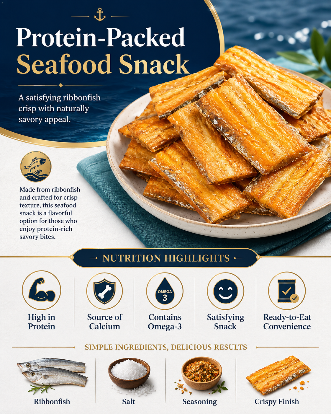 🌊 Deep-Sea Crispy Hairtail Bites — Savory, Crunchy & Packed with Ocean Flavor-JR-Bestseller