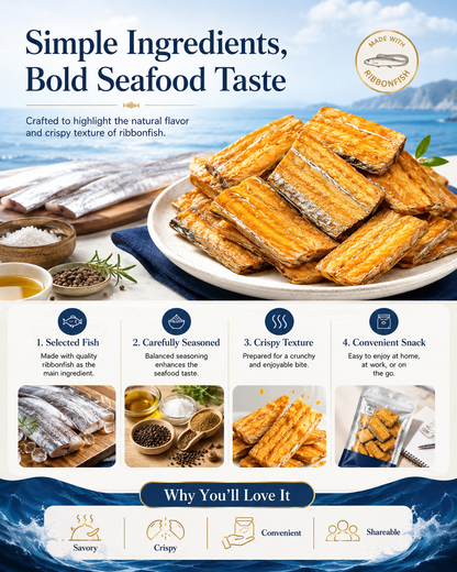 🌊 Deep-Sea Crispy Hairtail Bites — Savory, Crunchy & Packed with Ocean Flavor-JR-Bestseller