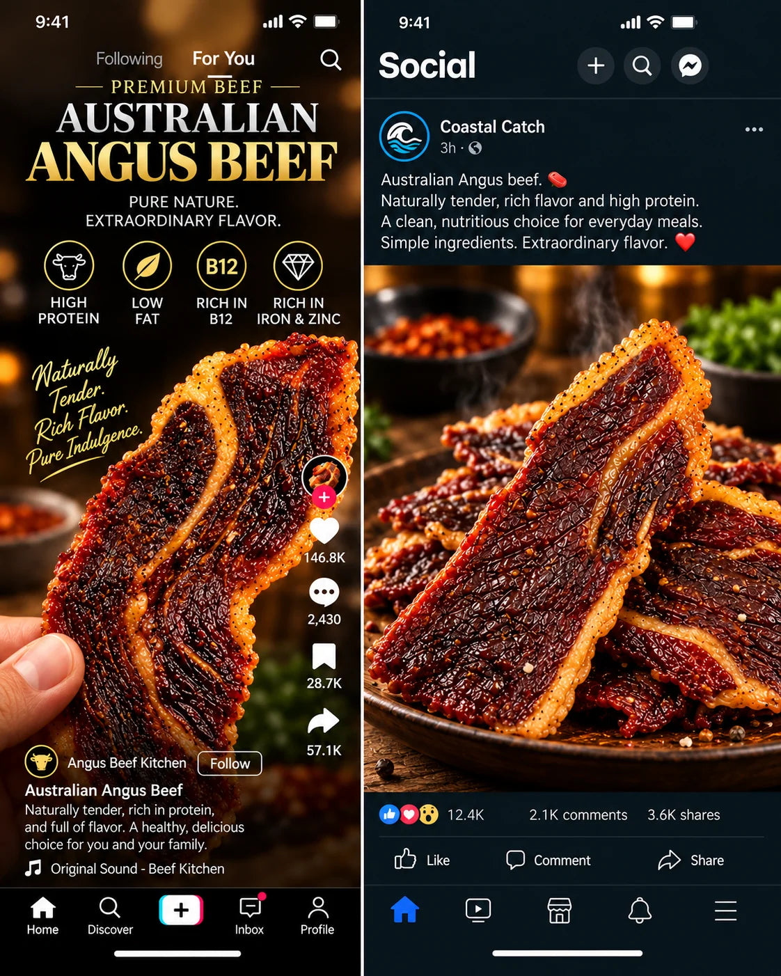 100% Australian Grass-Fed Angus Beef Brisket Snack | Thick-Cut, Juicy & Tender | Rich Beef Flavor | High-Protein Snack-Liam-JR