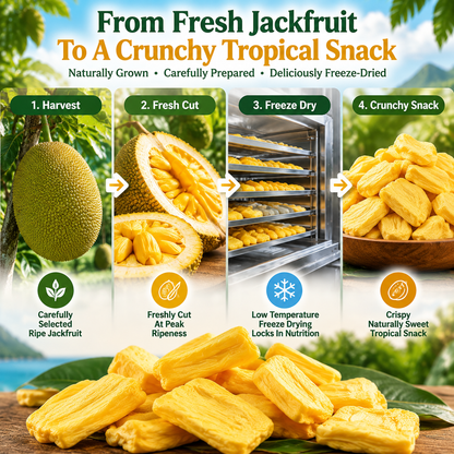 Premium Freeze-Dried Jackfruit A Sweet, Crispy & Naturally Delicious Tropical Snack Made From Real Fruit-JR