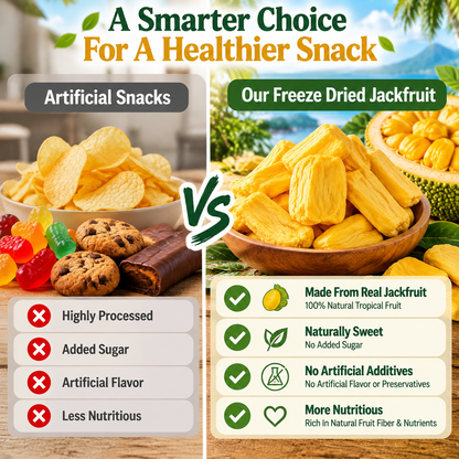 Premium Freeze-Dried Jackfruit A Sweet, Crispy & Naturally Delicious Tropical Snack Made From Real Fruit-JR