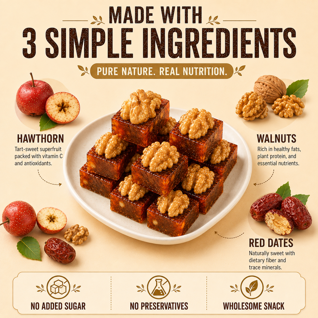 Natural Daily Fuel for Men’s Strength, Stamina & Vitality-Hawthorn Walnut Pie-JR-HJY