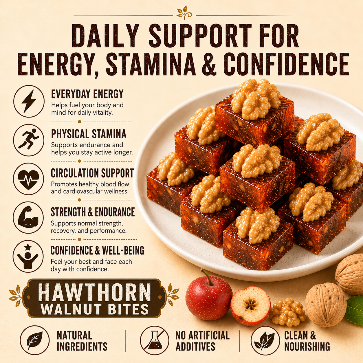 Natural Daily Fuel for Men’s Strength, Stamina & Vitality-Hawthorn Walnut Pie-JR-HJY