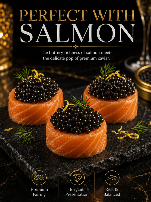 Black Gold Premium Sturgeon CaviarPlump Pearls Ocean-SourcedNutrition for Your Body-JT3-JR