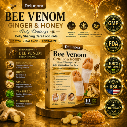 DeluNora® Bee Venom Ginger & Honey Foot Pads -JR-Alin