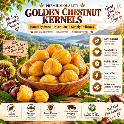 🌰 Nature’s Golden Chestnuts 💛 Heart‑Friendly Snack｜Packed With Daily Good Nutrition-JR-Rex