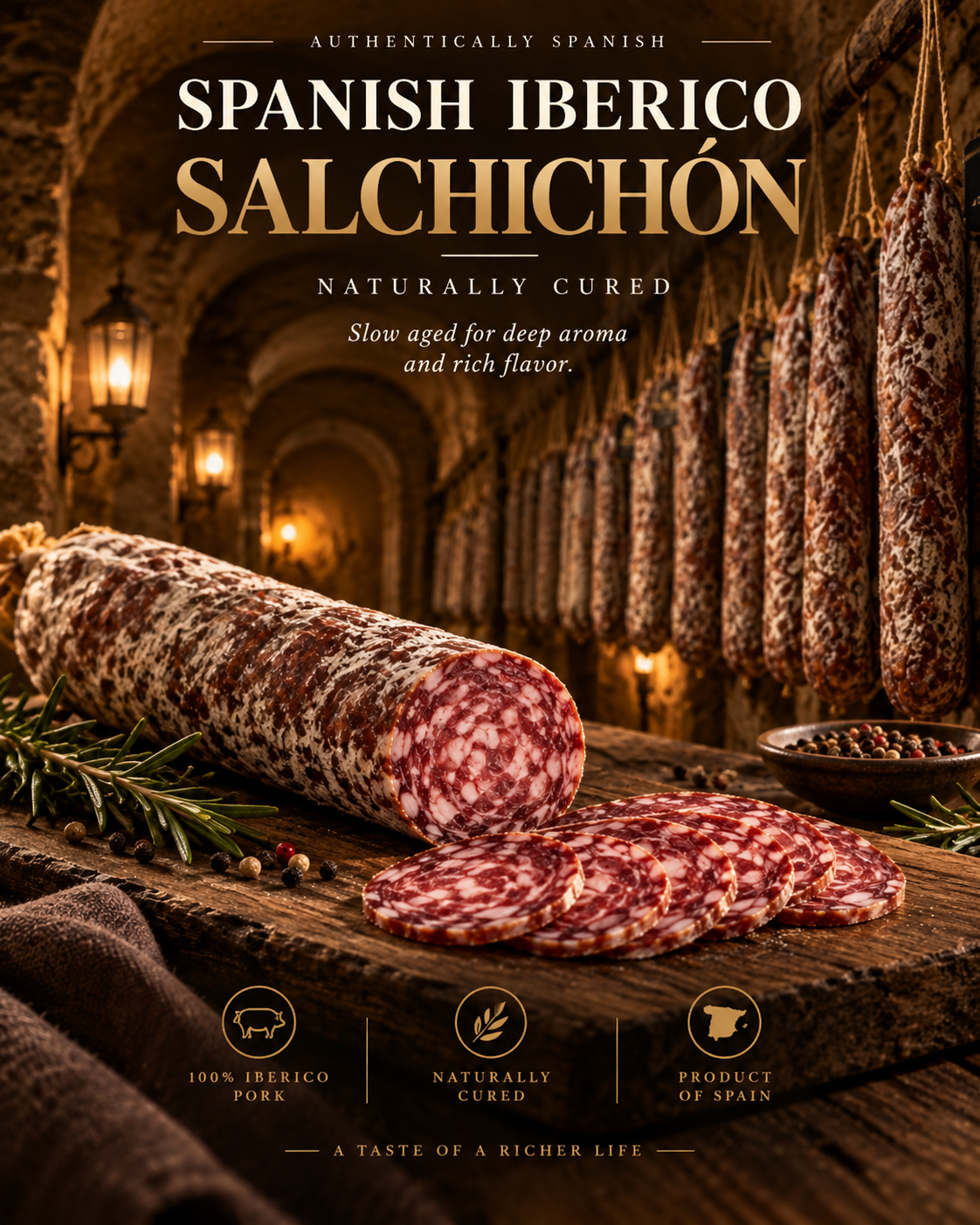 PREMIUM SPANISH IBÉRICO SALCHICHÓN-JR-Yana