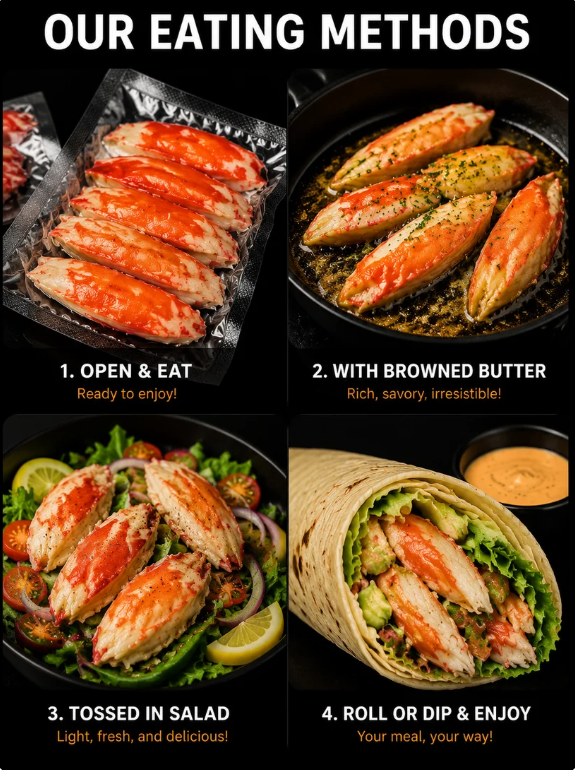 🦀High Protein Crab Leg Seafood Snack, Low Carb Friendly, Ready-to-Eat Ocean Flavor Treat-JR-xdd