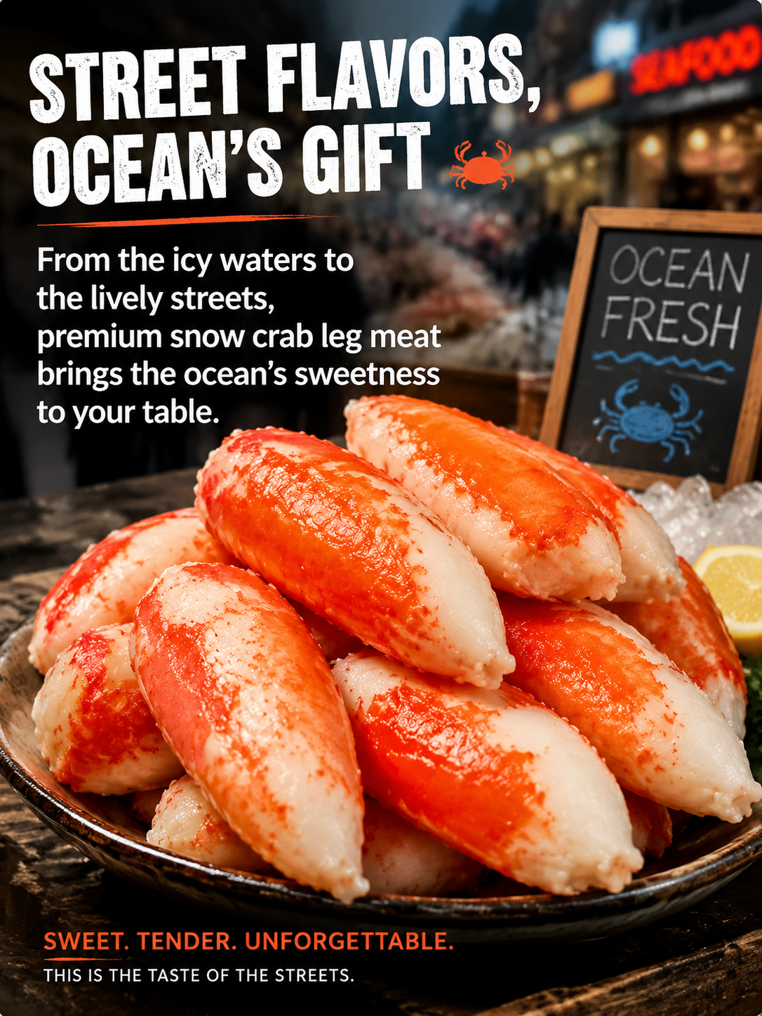 🦀High Protein Crab Leg Seafood Snack, Low Carb Friendly, Ready-to-Eat Ocean Flavor Treat-JR-xdd