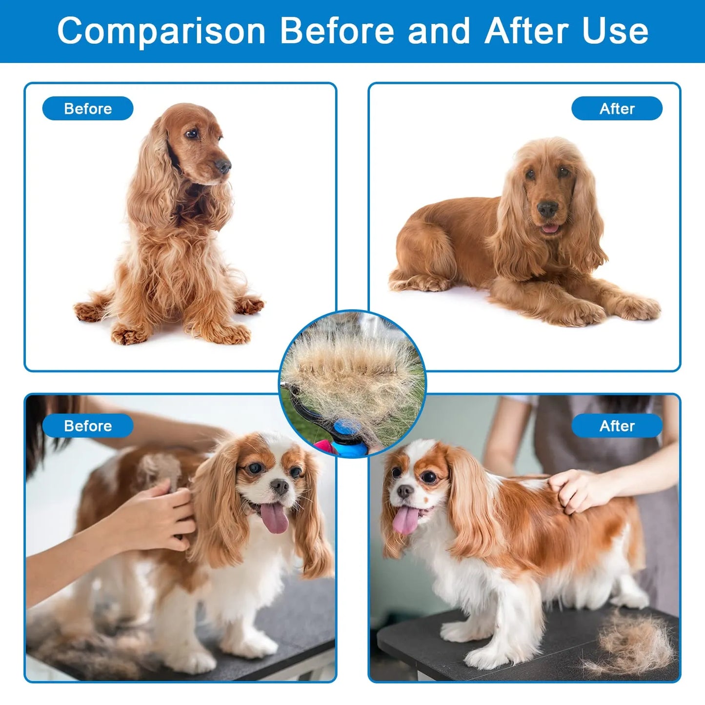 ⏰🔥LIMITED TIME 50% OFF! 🐾 Professional Deshedding Tool for Dogs & Cats – Gentle, Efficient & Fur-Free Home ✨💖-XA