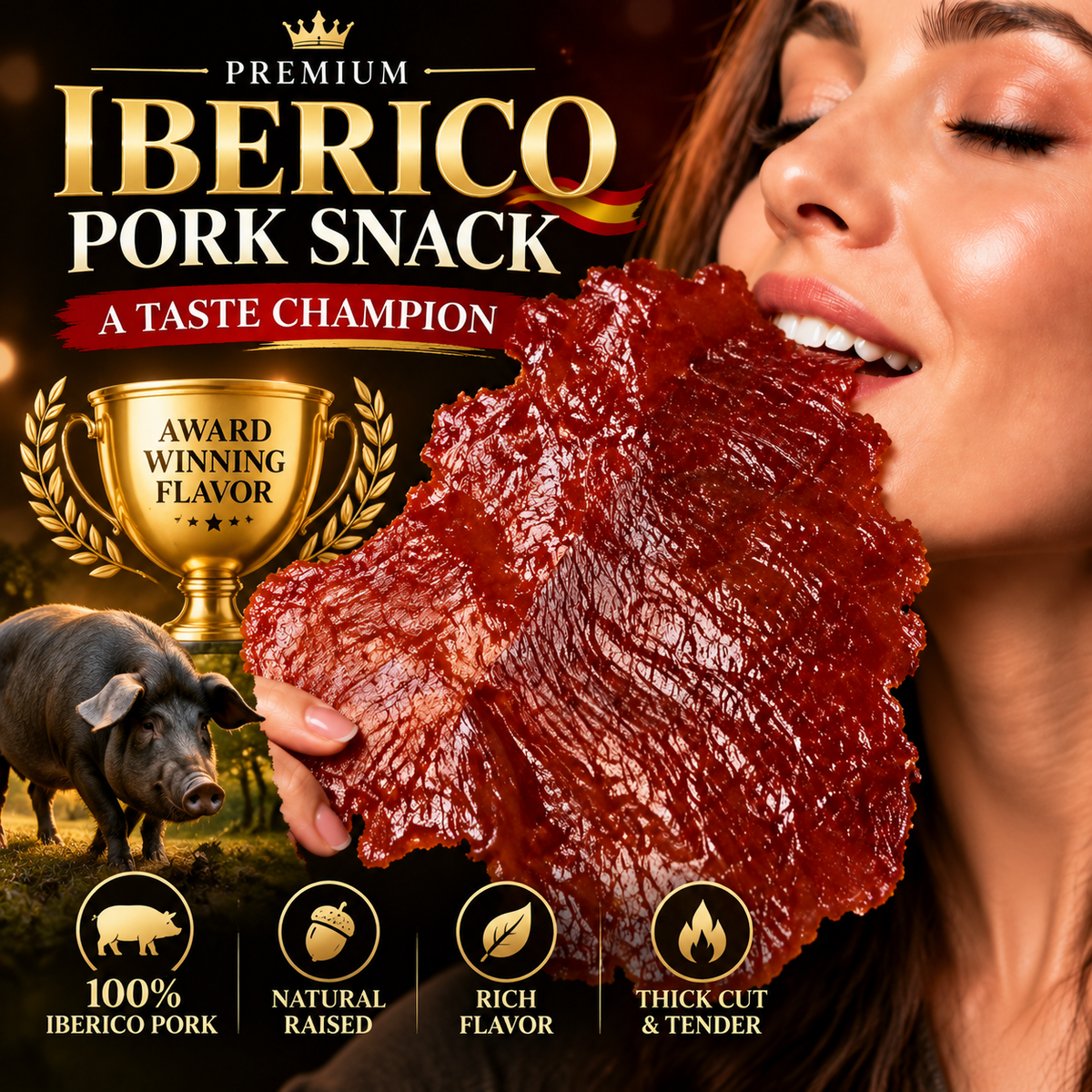 👌🐷 Premium Iberian Pork Jerky —🐖🥩More Protein. Less Sugar. Real Meat-JR-ABB8