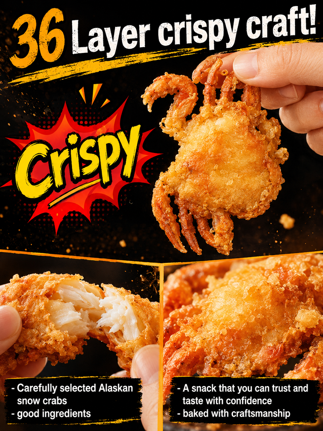 Alaskan Snow Crab Ready-to-EatCrispy Crab-JR+Evan