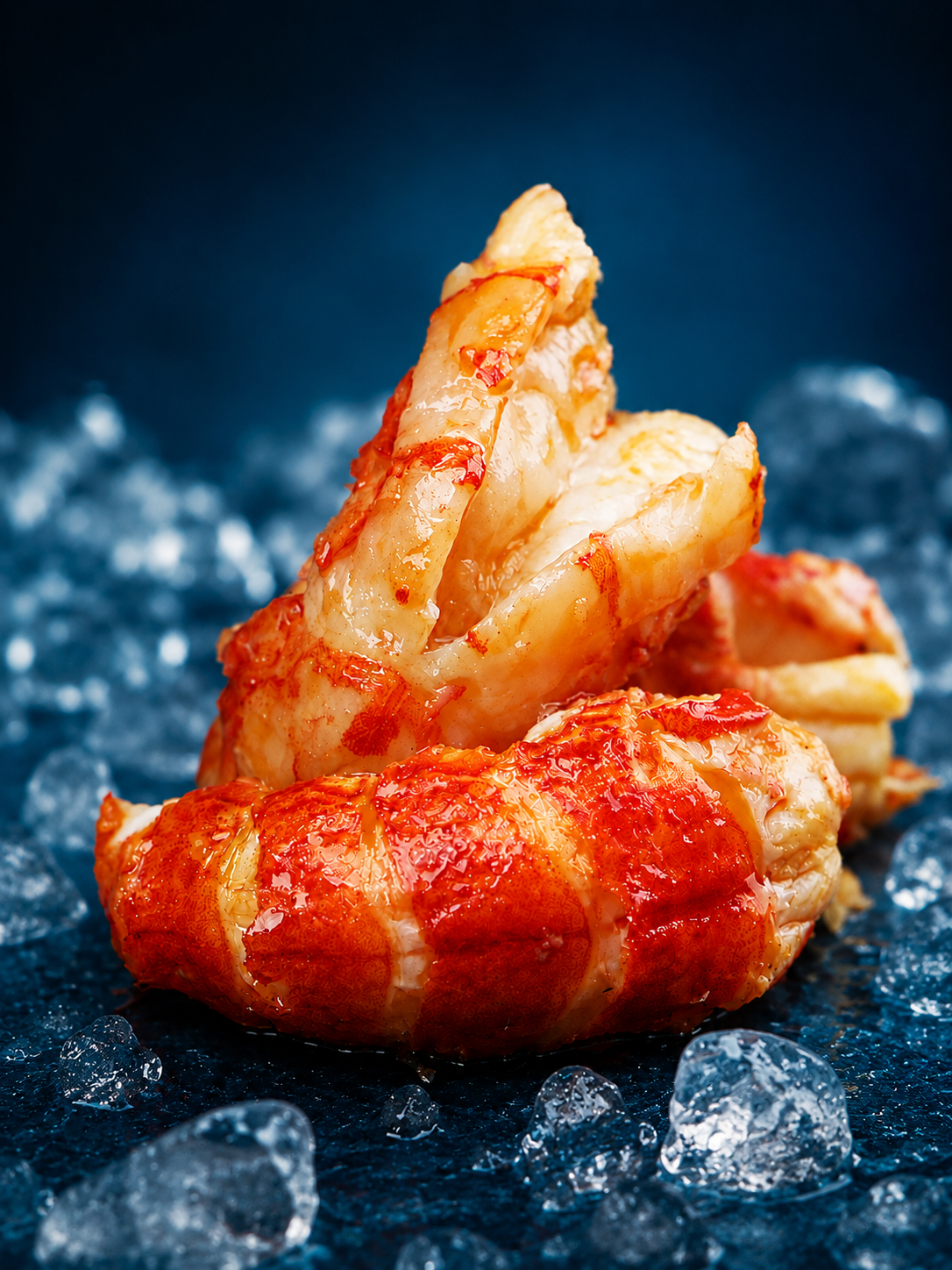 Fresh lobster tail meat with shell