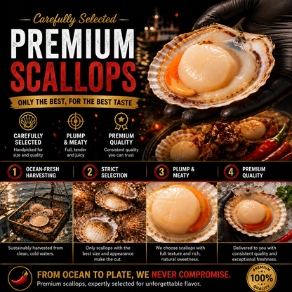 Premium Wild-Caught Scallops | Ready-to-Eat Gourmet Delicacy