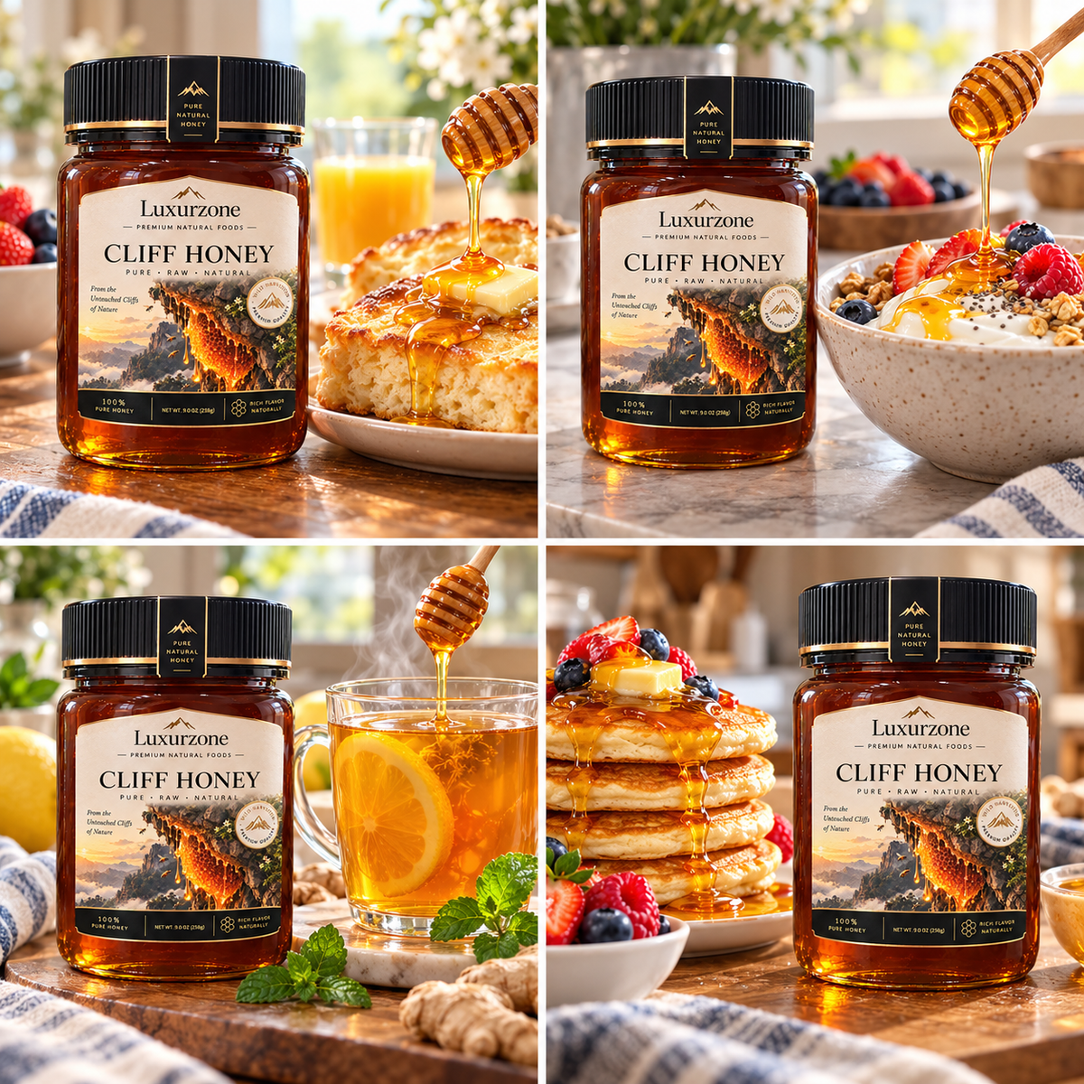 Luxurzone Premium Wild-Harvested Cliff Honey9.1 oz(258g)-JR