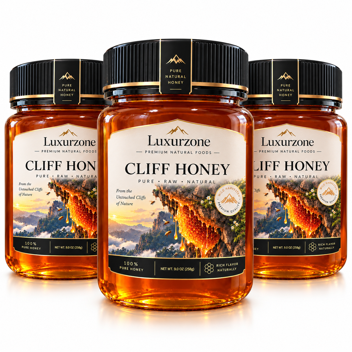 Luxurzone Premium Wild-Harvested Cliff Honey9.1 oz(258g)-JR