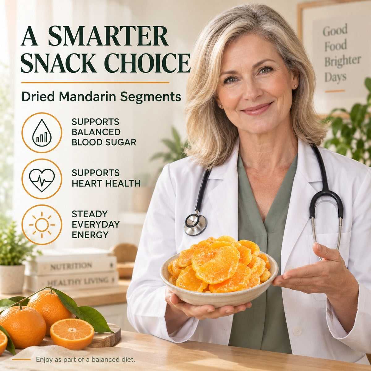 Dried Mandarin Segments – Sweet Taste, Steady Energy, Heart-Friendly-JR-OUO