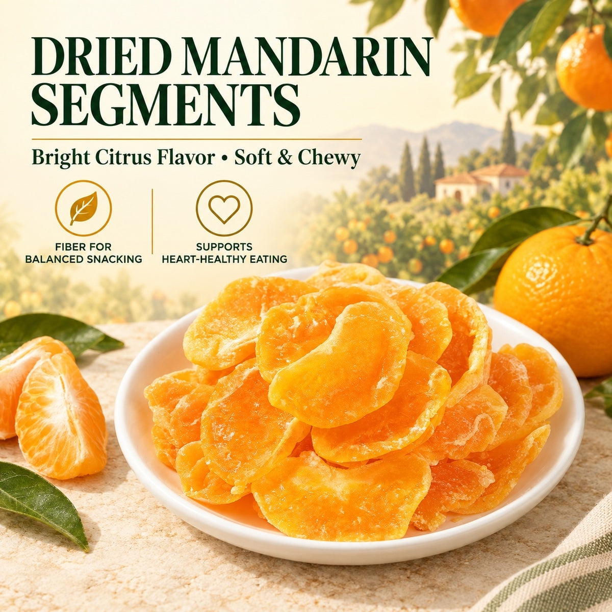 Dried Mandarin Segments – Sweet Taste, Steady Energy, Heart-Friendly-JR-OUO