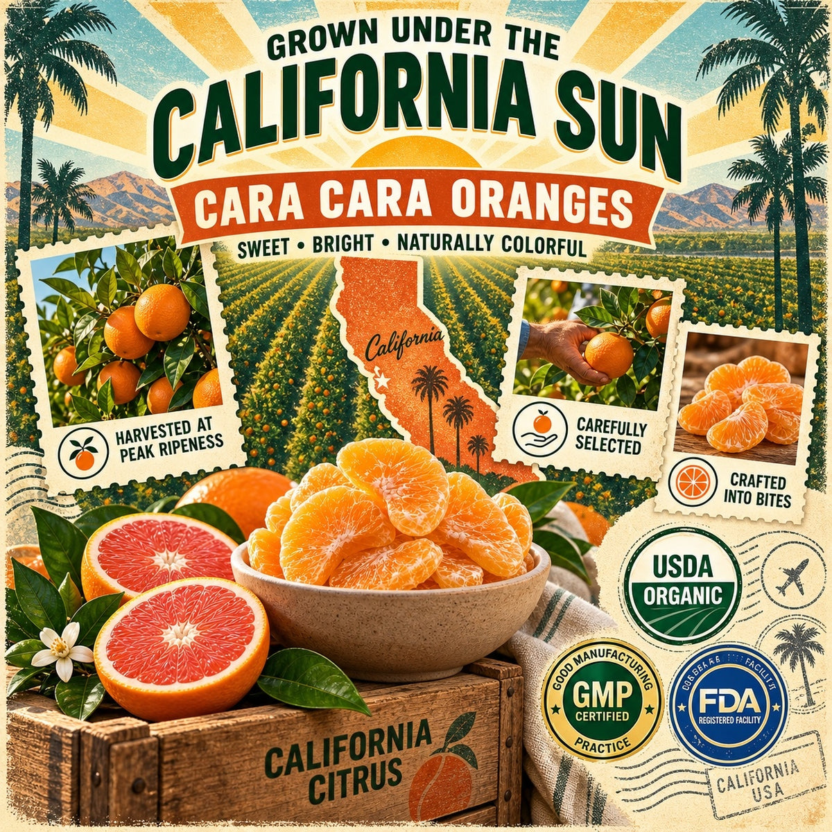 California Cara Cara Orange Bites – Healthy, Soft, Chewy & Naturally Sweet-JR-WH