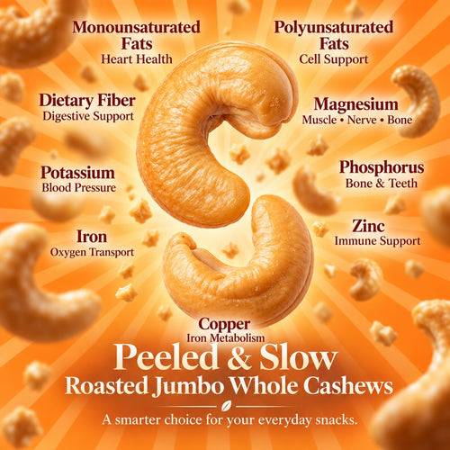 Organic Jumbo Roasted Cashews--Completely satisfying in every bite-JR