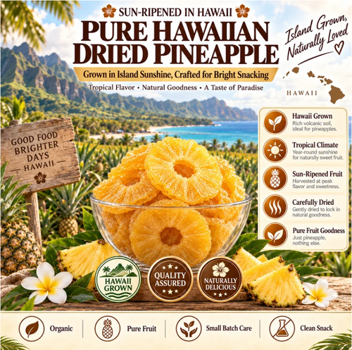 🔥 Hawaii’s Golden Dried Pineapple – 🍍A Clean Tropical Snack for Active Living-JR-Fay