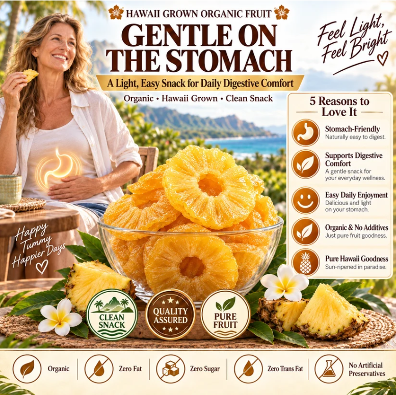 🔥 Hawaii’s Golden Dried Pineapple – 🍍A Clean Tropical Snack for Active Living-JR-Fay